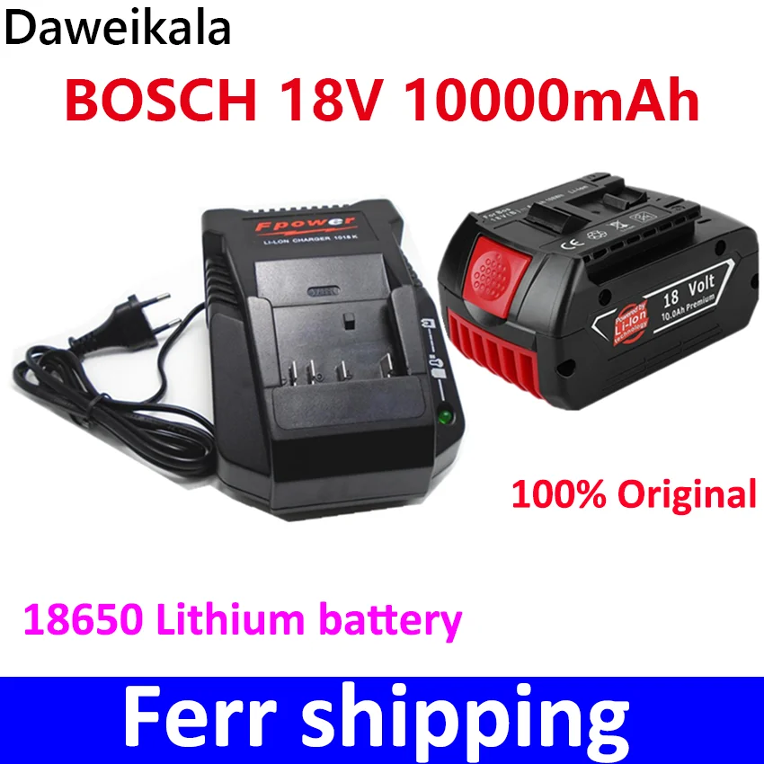 

New Charger for Bosch Electric Drill 18V 10000 mAh Li-ion Battery BAT609, BAT609G, BAT618, BAT618G, BAT614, 2607336236 charger