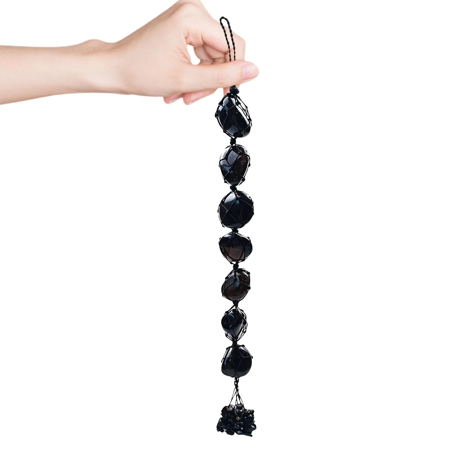 

Чакра дневное украшение обсидиановые лечебные камни подвески изысканный тканый кулон Декор приносит удачу фэн-шуй подвески