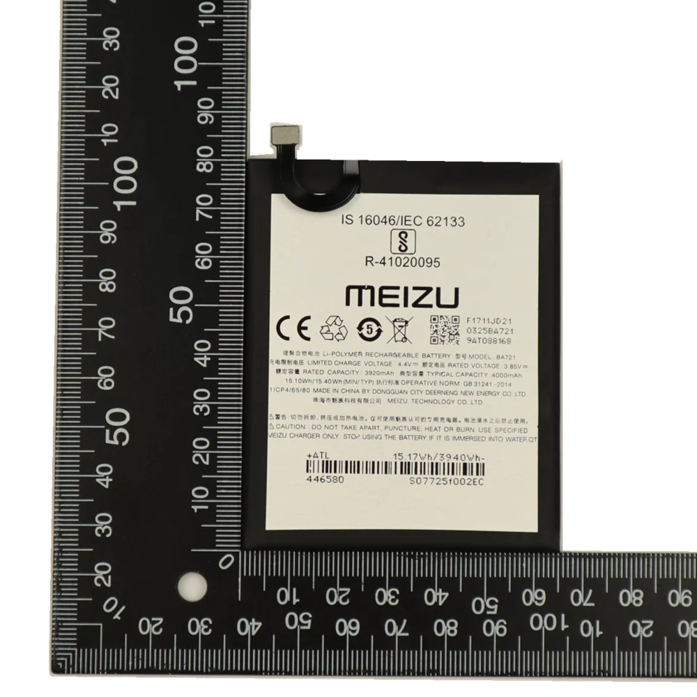 meizu 4000mah ba721 100 original replacement battery for meizu m6 note m721h m721l mobile phone batteries free global shipping