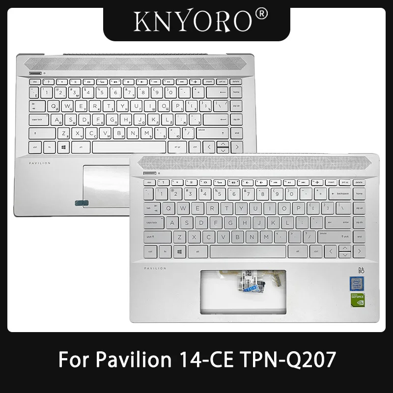 

Original NEW Laptop US Keyboard For HP Pavilion 14-CE TPN-Q207 Palmrest TOP Case Upper Cover/Touchpad Silver L19190-031