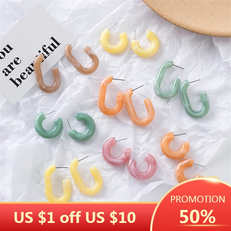 SOHOT геометрические красочные акриловые круглые квадратные женские Искусственные Бохо уксусная кислота Новые горячие уникальные очаровательные женские ювелирные изделия