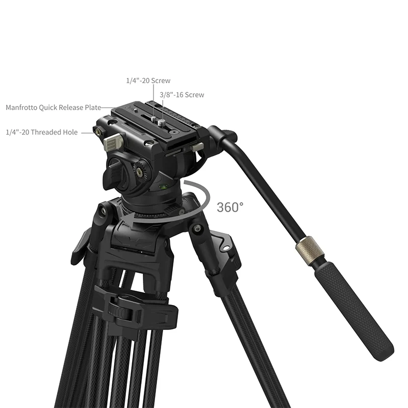 Фото Комплект штатива SmallRig AD-80S Heavy-Duty с быстрой фиксацией FreeSpeed и быстрой регулировкой, карбоновый штатив 5111 №2