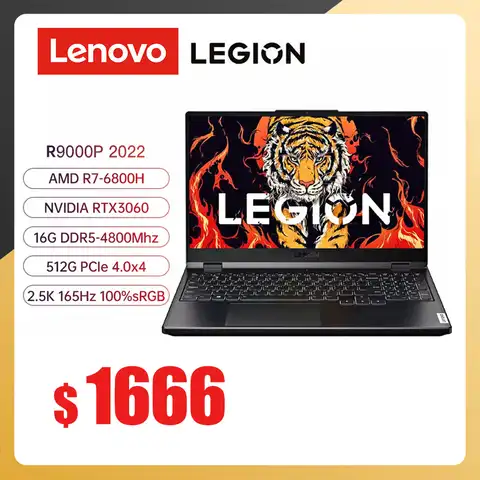 RU в наличии 2022 Lenovo Legion 5 Pro игровой ноутбук R7-6800H RTX3060 RTX3070Ti R9000P 16 дюймов 2,5 K 165 Гц 16G DDR5 512G PCIE 4,0