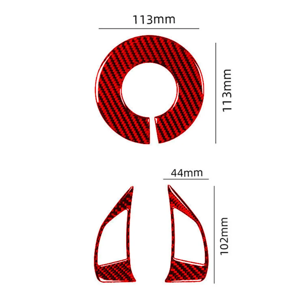 

Part Steering Wheel Trim Interior Performance Red Steering Wheel Accent Cover Carbon Fiber Custom For Fiat 500
