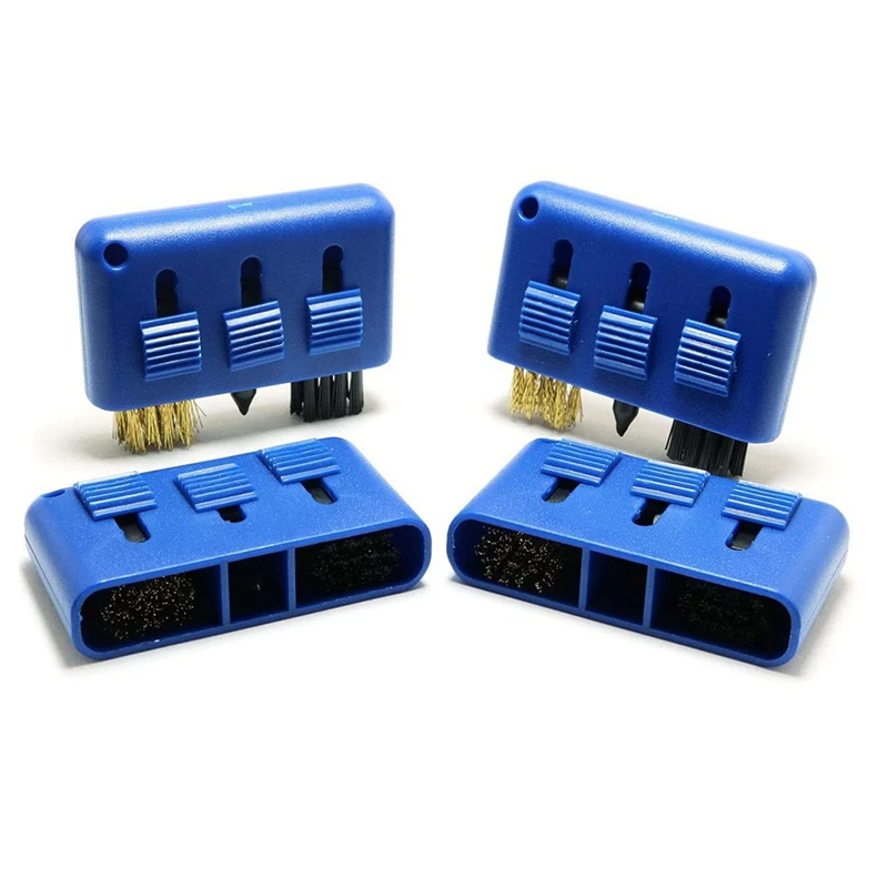 

4 Pcs 3 Holes Golf Club Brush Retraction Design Golf Ball Brush 3-In-1 Retractable Golf Club Cleaning Brush