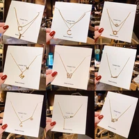 japanese and korean light luxury titanium steel mother of pearl necklace personality korean style temperament clavicle chain