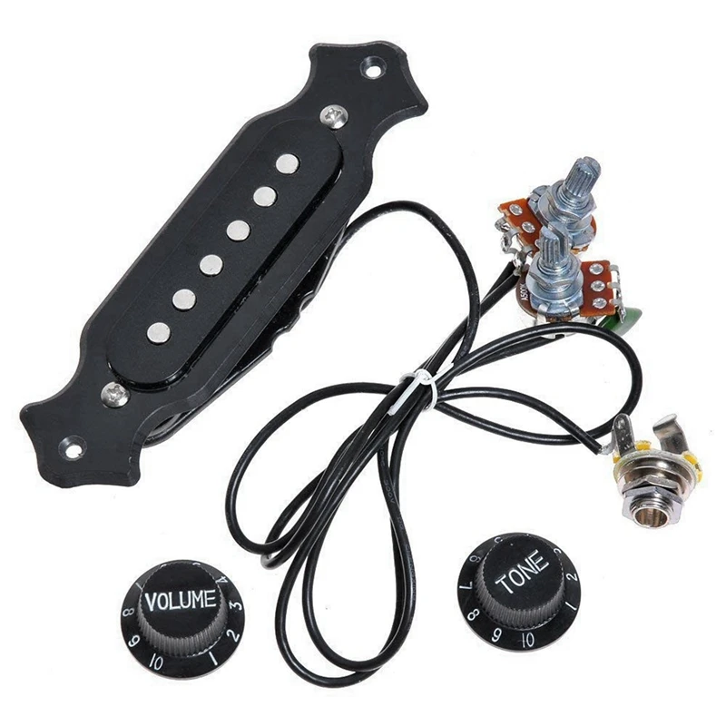 

4X Pre-Wired 6-String Single Coil Pickup Harness With Volume & Tone Pots For Electric Cigar Box