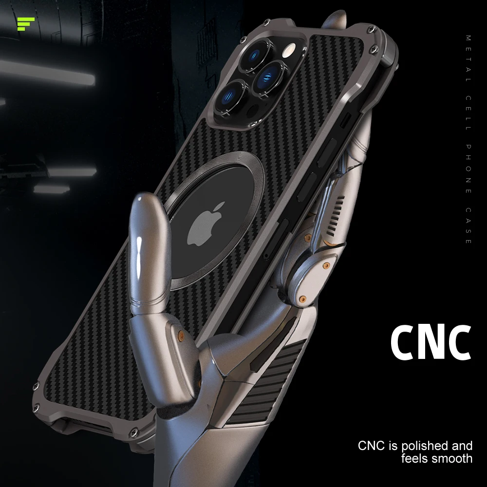 Ceny Original R-JUST Carbon Fiber Case For Iphone 13 Pro Max Cover Ultra Thin 13 Mini 12 Pro Metal Bumper Funda Skin Lens Protection