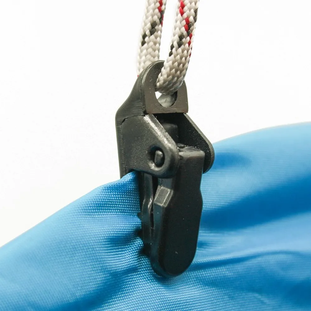 

10pcs/batch travel outdoor camping plastic double hole tent rope adjustable buckle curtain alligator clip factory brand clip