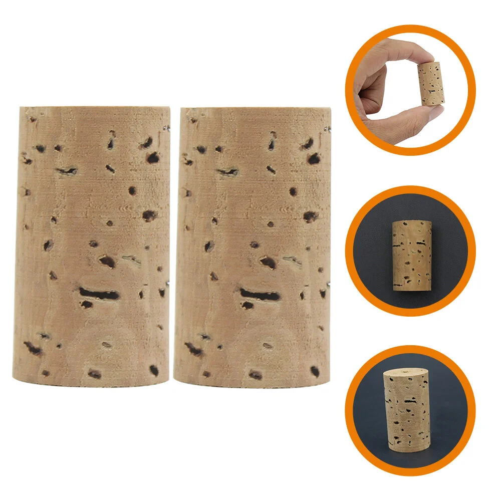 

2 Pcs Connector Flute Headjoint Cork Musical Instrument Component Caps Nature Plug Parts Supplies