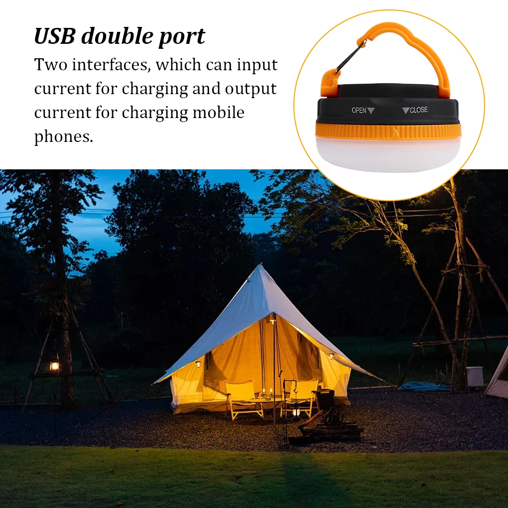 

Camping Lantern Waterproof Magnet Adsorption Multi Modes Emergency Lamp Sturdy Portable Lighting Accessory Yellow