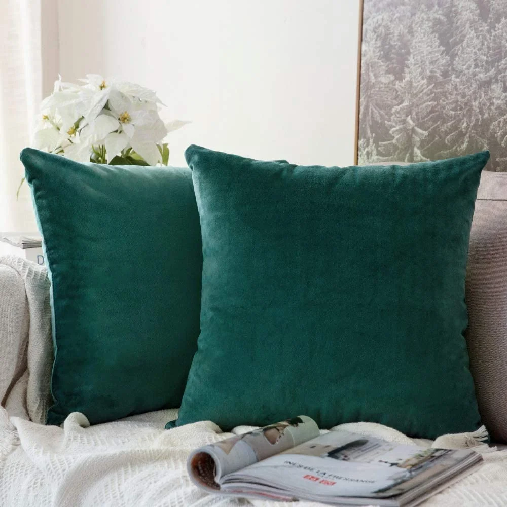

Velvet Soft Solid Decorative Square Throw Pillow Covers Cushion Case for Couch Sofa Bedroom Car 45 X 45 Cm