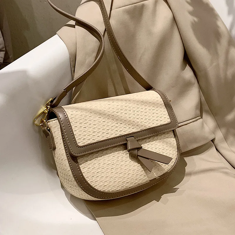 

Summer Handbags for Women Braid Female Bag Saddle Women's Fashion Bags 2022 Vintage Luxury Designer Handbag Bolsas Purse Trend