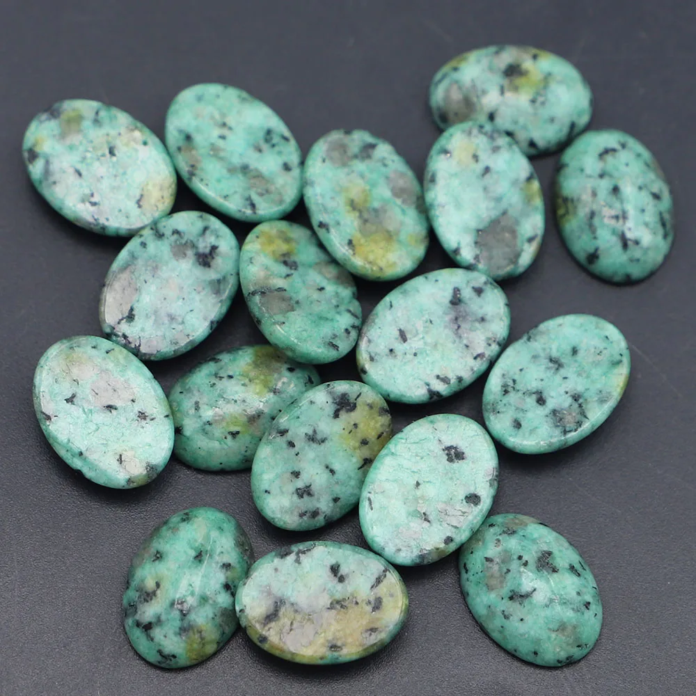 

13x18mm Natural Imperial Green Stone Oval Shape Cabochon Beads 50PCS for Jewelry Making Material Clothes Accessories Wholesale