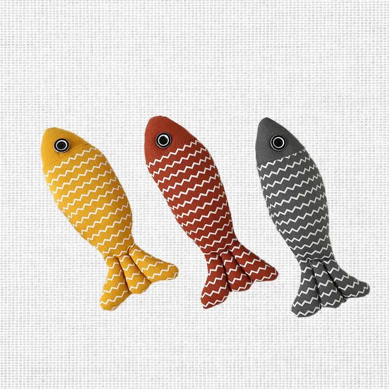 

Canvas Pet Toys: The Ultimate Self Entertaining Fish Toys for Cats and Dogs with Catnip