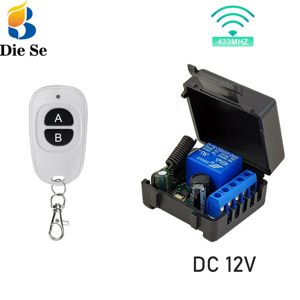 

RF 433 Mhz Universal Gate Remote Control Switch DC 12V 10A Relay Receiver Mini Module Remote Control for Gate LED Garage Door