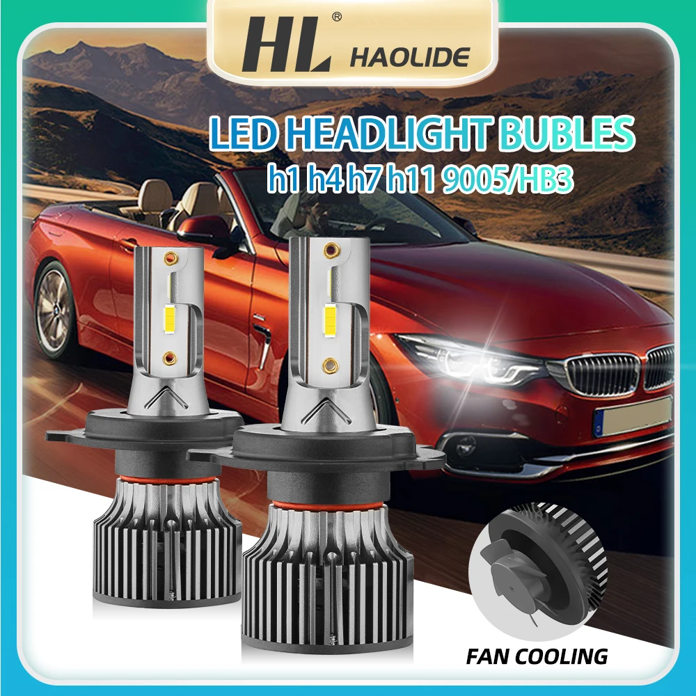 

Лампы головного света HAOLIDE, 6500K, H1 H11 H7 H4 9005 HB3 9006 HB4
