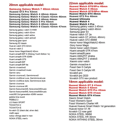 Ремешок из нержавеющей стали Geekthink 22/20 мм для Samsung Galaxy Watch 3, Gear S3 Active 2, Huawei Watch GT 3 Pro