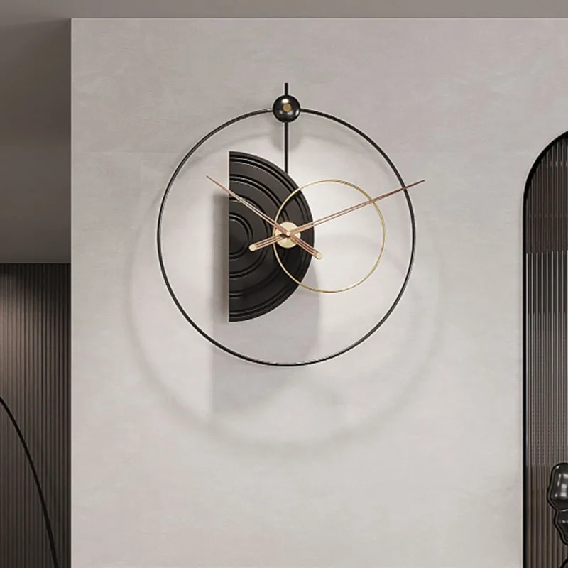 

Nordic Modern Wall Watch Living Room Black Design Silent Metal Stylish Wall Clock Bedroom Minimalist Relojes Home Decoration