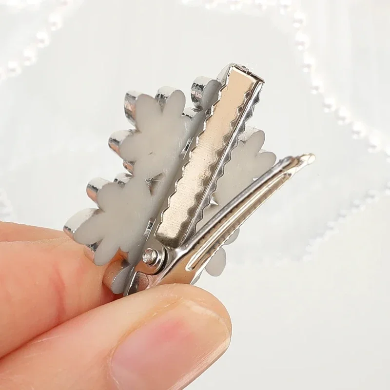 10 шт. зимняя заколка для волос со снежинкой и жемчугом блестящие рождественские