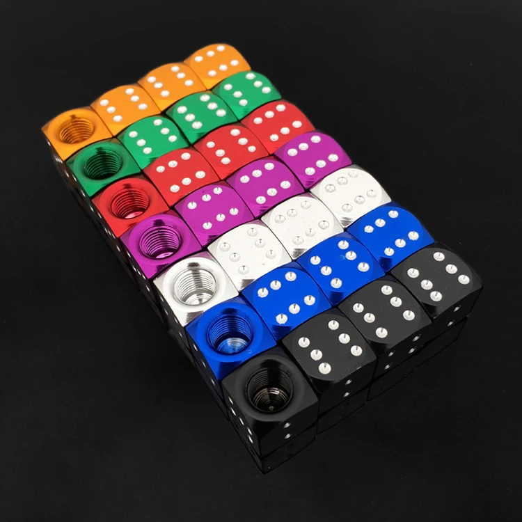 

4Pcs/lot Bike Valve Auto Dice Tyre Car Auto Truck Valve Stem Cover Caps Aluminum Wheel Stem Tyre Air Bicycle Accessories