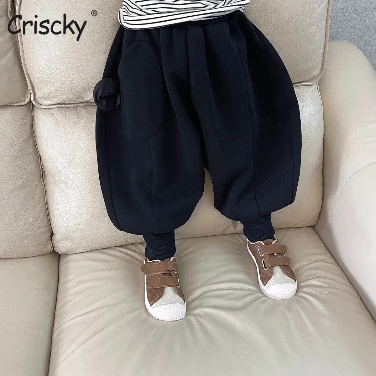 

Criscky 2023 Spring Kids Warm Pants Boy Girls Autumn Wear Sports Trousers Children Clothes Casual Style Pants for Kids