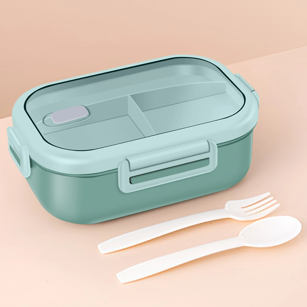850ml Bento Box Lunch Box Leak-Proof Bento Lunch Box Lunch Food Container with 3 Compartments Reusable Healthy Wheat Straw Food