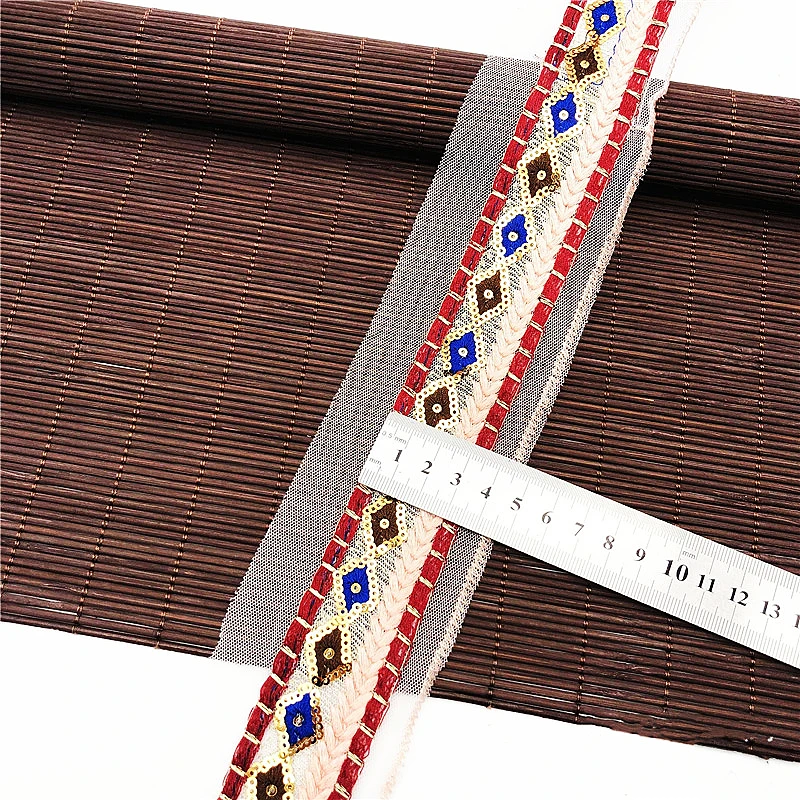 6 см Широкий Этнический Стиль Алмазная вышивка блестки кружево ручной работы