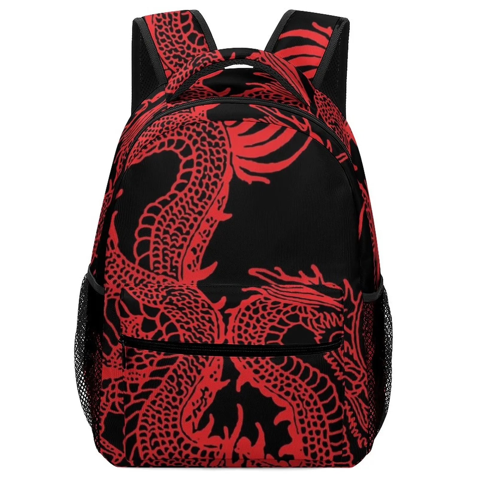 Cartoon Funny Red Chinese Dragon Backpacks For Women for Children Kids Men School Bag Pink Backpack Strawberry