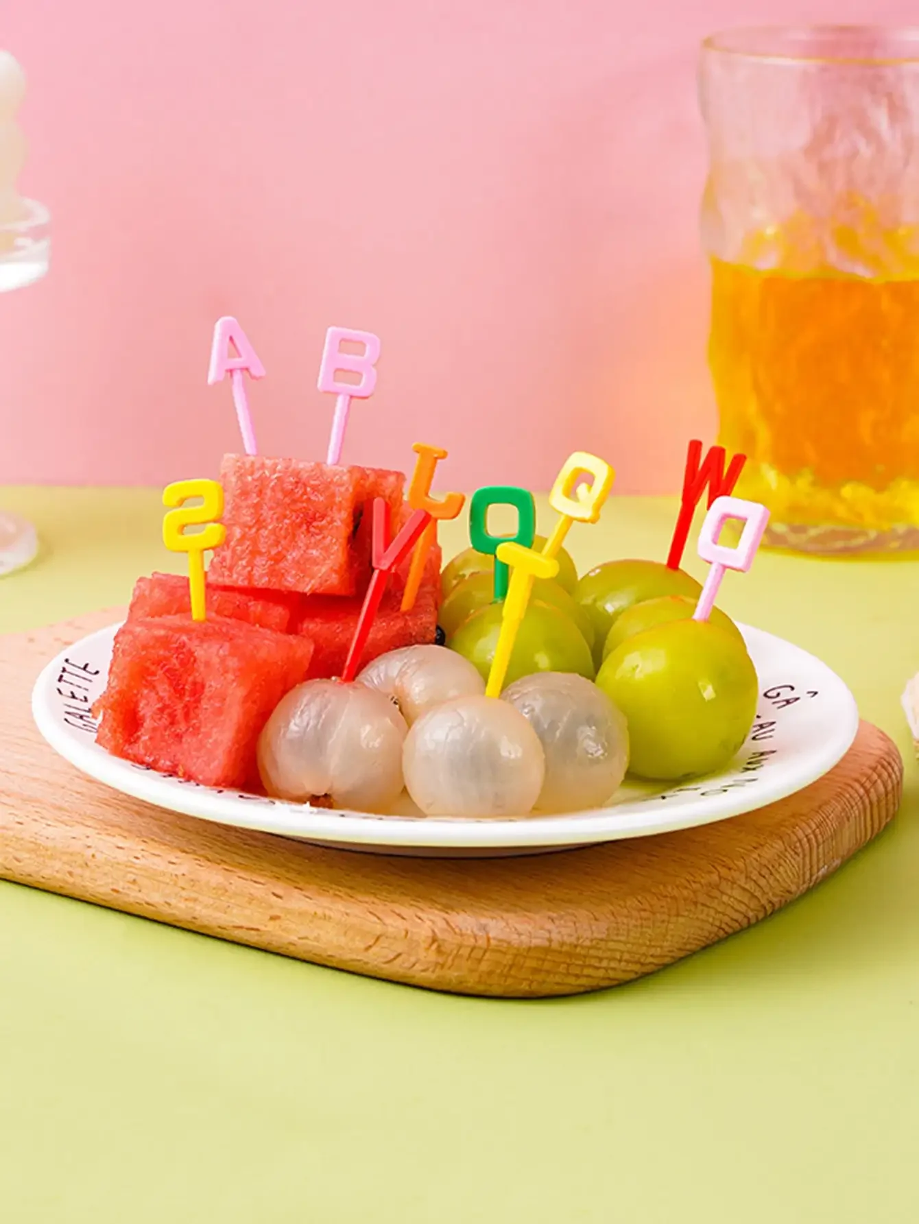 Многоразовый набор вилок для фруктов с 26 буквами детей коробка еды и зубная нить