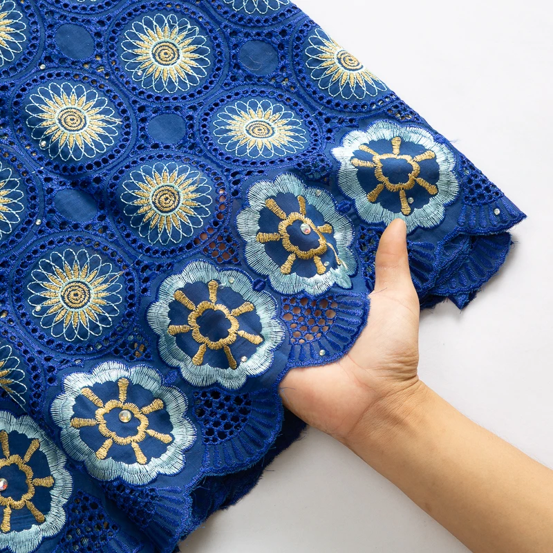 Африканская нигерийская хлопчатобумажная кружевная ткань 2023 новый дизайн