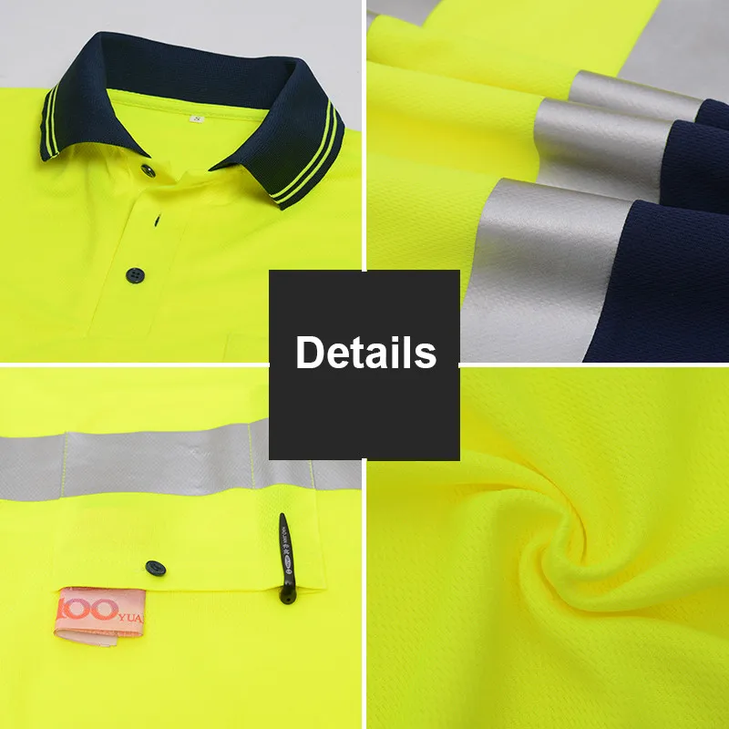 SFVest флуоресцентная желтая и темно-синяя рабочая рубашка дышащая одежда защитная