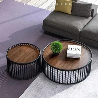nordic solid wood round coffee table simple modern living room tea table iron light luxury coffee table flower table muebles