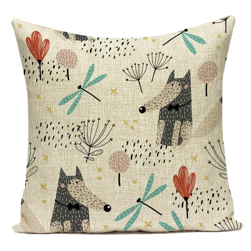 

Наволочка LSQDVQ мультфильм Лев Жираф Динозавр 45x45 см