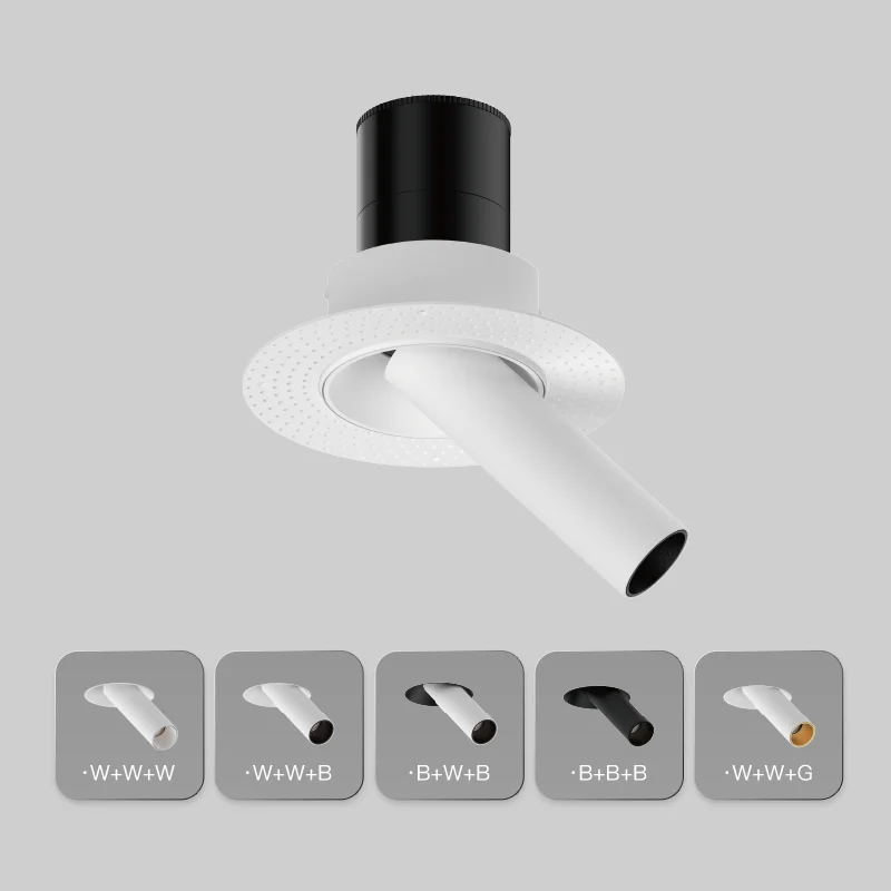 Фото XRZLux 8W Диммируемый COB LED потолочный светильник с регулируемым поворотом, антибликовый, безрамочный, для внутреннего использования, одобрен ETL №1