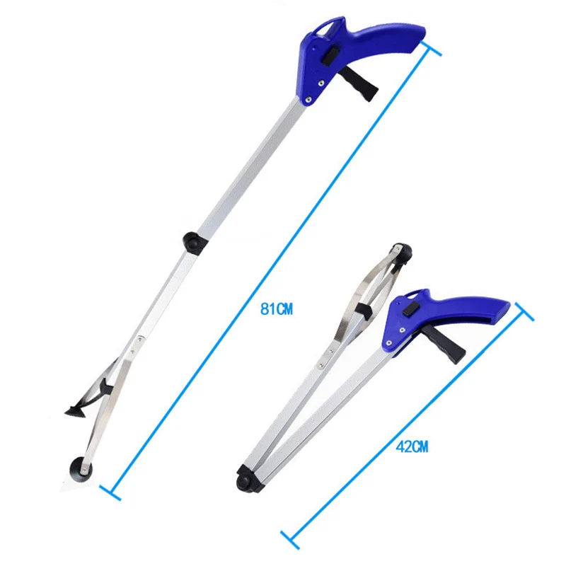 

1pc Folding Household Garbage Picker Alloy Trash Grabber Waste Leaves Pick Cleaning Up Clip Garden Tools Garbage Pickup Clip