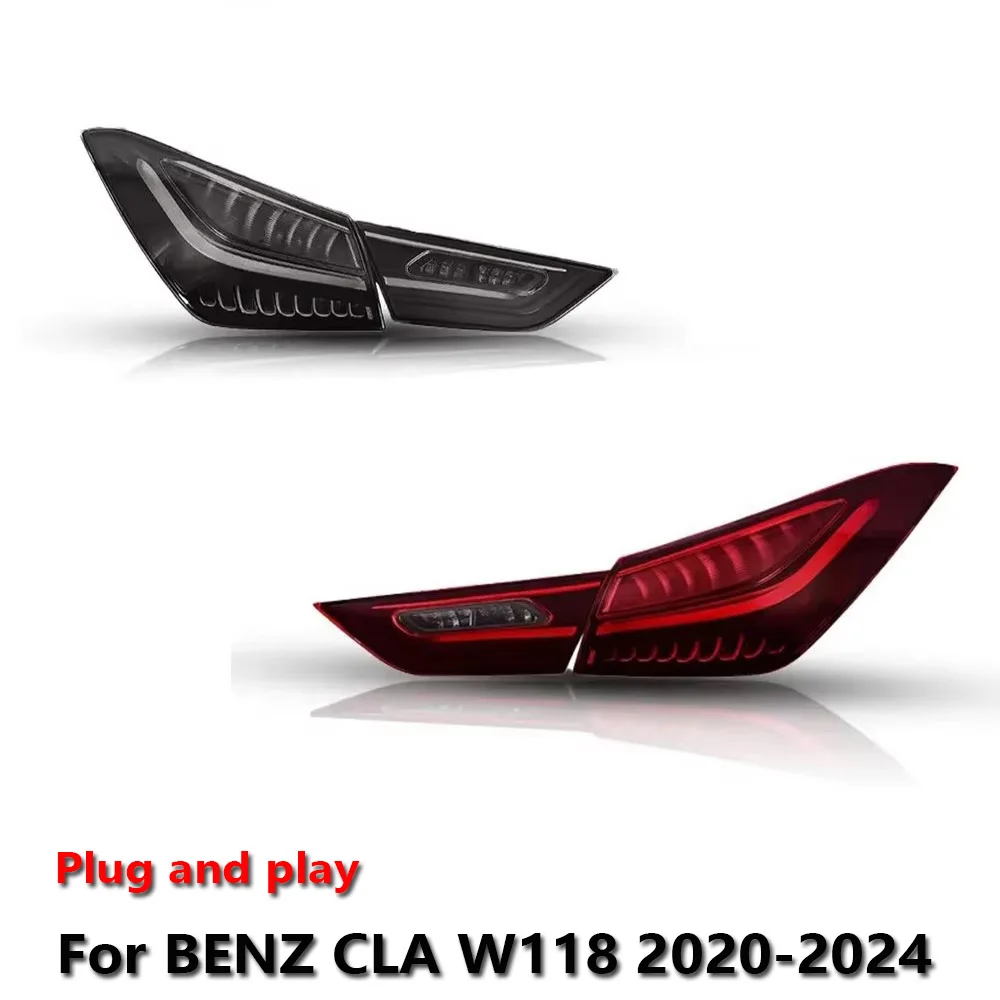 Фото Светодиодные задние фонари для автомобилей, сборки для Mercedes-Benz CLA W118, задние фонари 2020-2024, дневные ходовые огни, стоп-сигналы, указатели поворота, система Plug and Play. №1