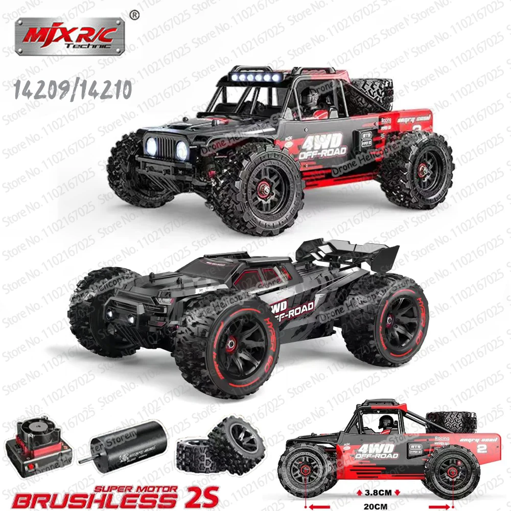 

New MJX Hypergo 14210 14209 RC Car Racing Pickup Brushless Remote Control Car 1/14 Off-Road Drifting High-Speed Truck Toys Model