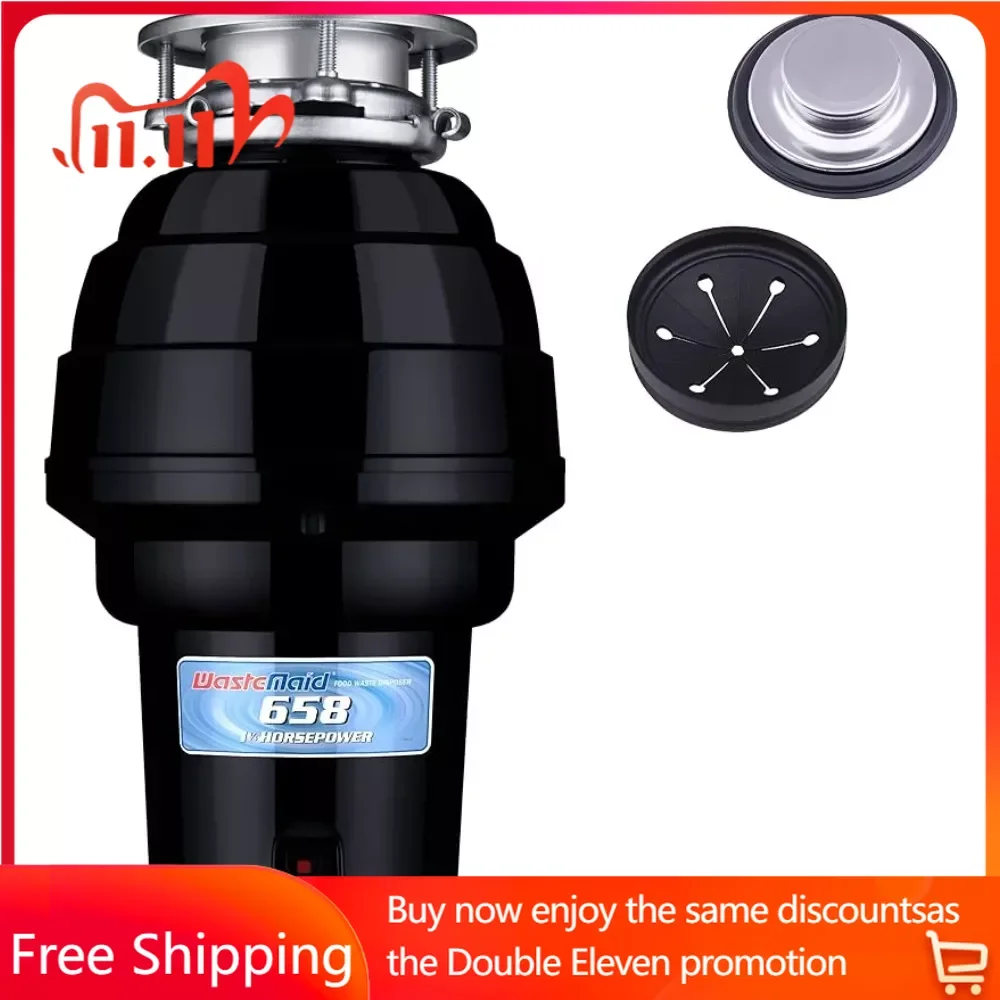 

1-1/4 HP Premium Food Waste Crusher Garbage Disposal Anti Stainless Steel Food Waste Grinding System Black Kitchen Sink Crusher
