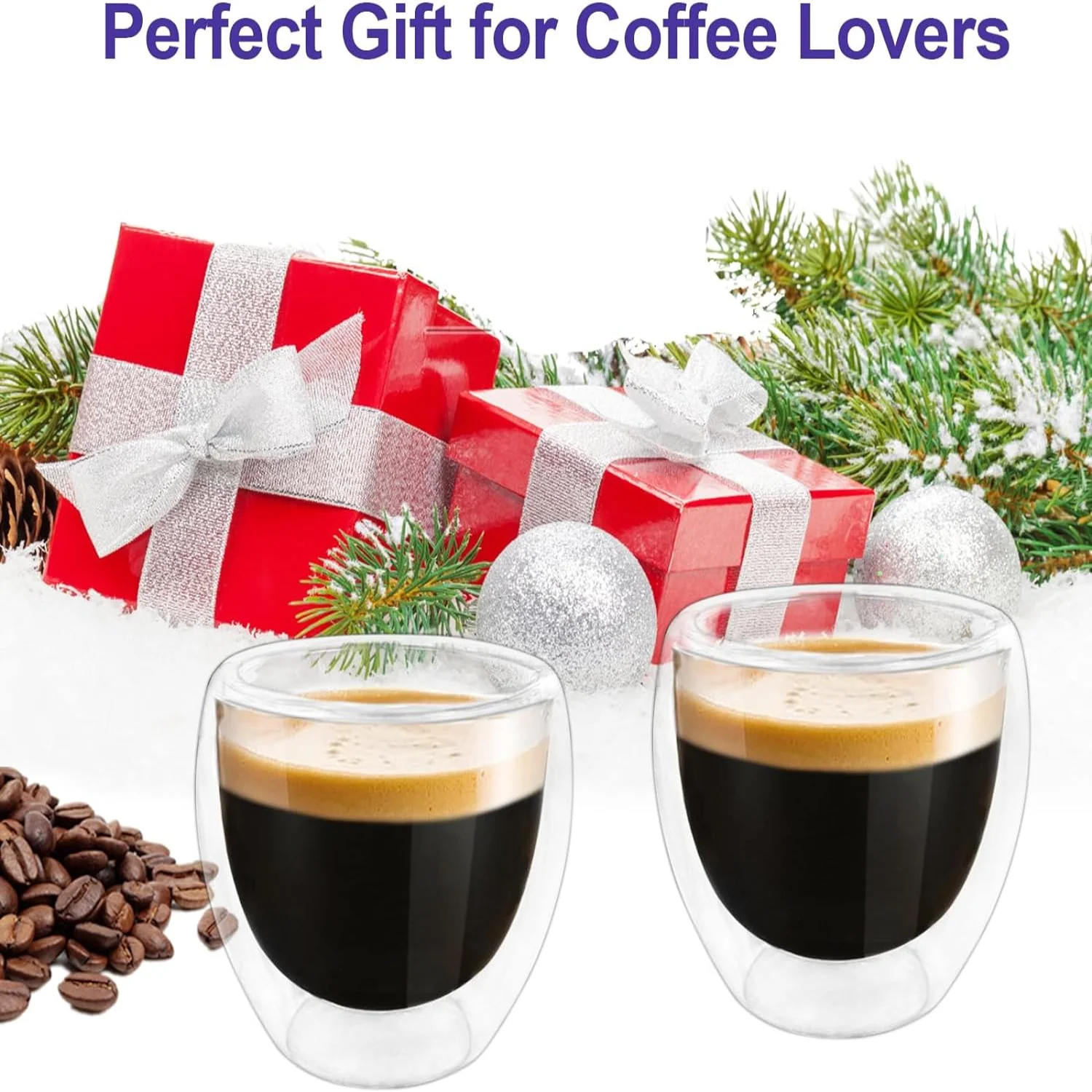 Чашки для эспрессо с двойными стенками (набор из 2 шт.) стеклянные кружки кофе Expresso