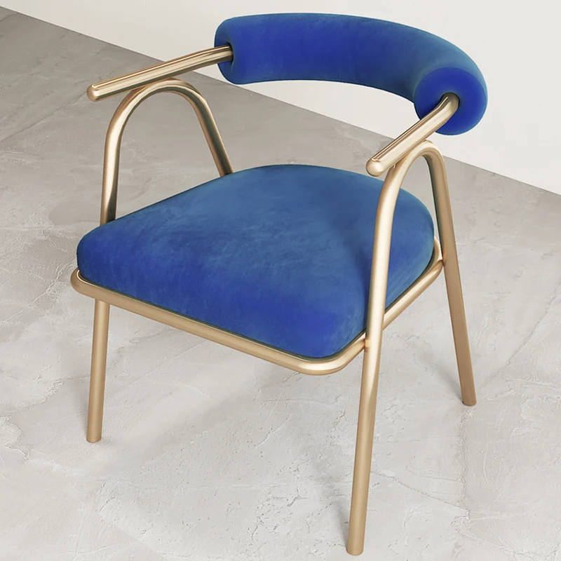 

Arm Back Restaurant Chairs Design Blue Coffee Shop Table Chair Individual Velvet Muebles De Cocina Living Room Furniture WXH30XP