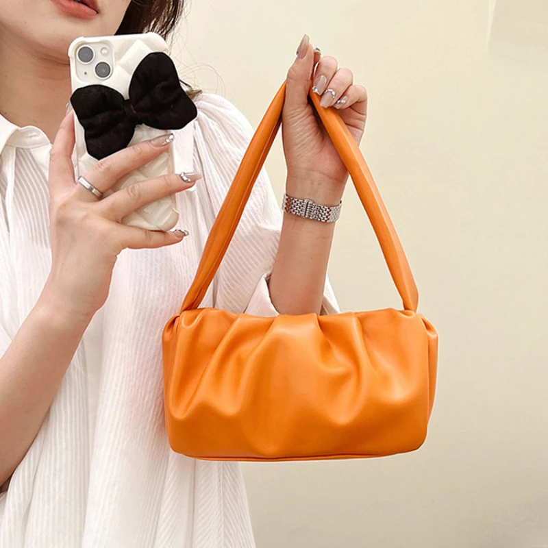 

Soft PU Leather Handbags Female Shoulder Bag Fashion Ladies Armpit Bag Retro Casual Women Tote Small Clutch Women's Underarm Bag