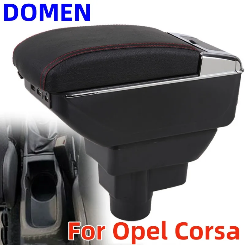 

For Opel Corsa armrest box Original dedicated central armrest box modification accessories Dual Layer USB Charging