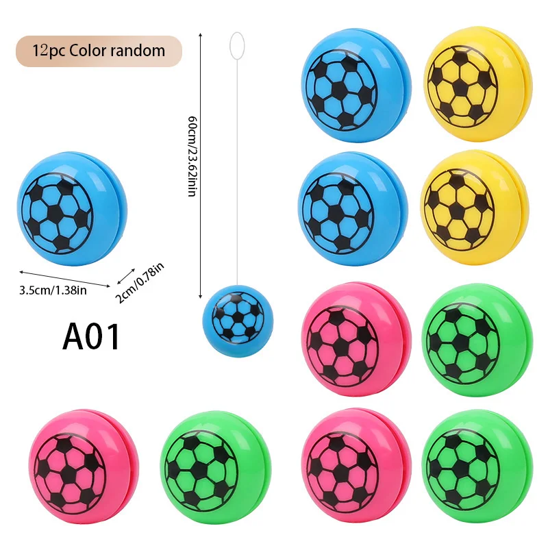 

Набор Из 12 Мини-игрушек-йо-йо С Футбольным Узором, Подарок На День Рождения, Наполнители Для Подарочных Пакетов