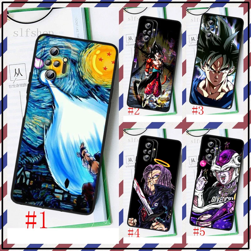 

Cartoon Dragon Ball Art For Xiaomi Redmi Note 11 10S 10 9T 9S 9 8T 8 7 6 Pro Plus Max 5G Black Soft Funda Capa Phone Case