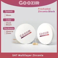 a2 98mm 10 25mm sht dental zirconia blocks laboratory dental zirconia block cad cam dental zirconia block