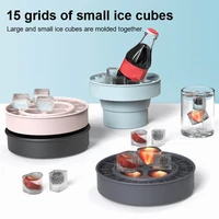 collapsible ice bucket silicone ice cube mold with lid durable pop up bucket portable ice cube maker for outdoor travel camping