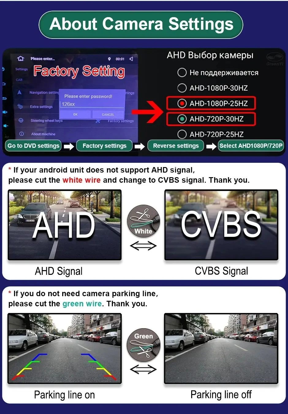 AHD 1080P 170 ° Автомобильная камера заднего вида «рыбий глаз» для Mitsubishi Lancer Sedan 2007-2019 Lancer X 2007, монитор парковки заднего вида (art.: 3920ce3be720b) - 3920ce3be720b