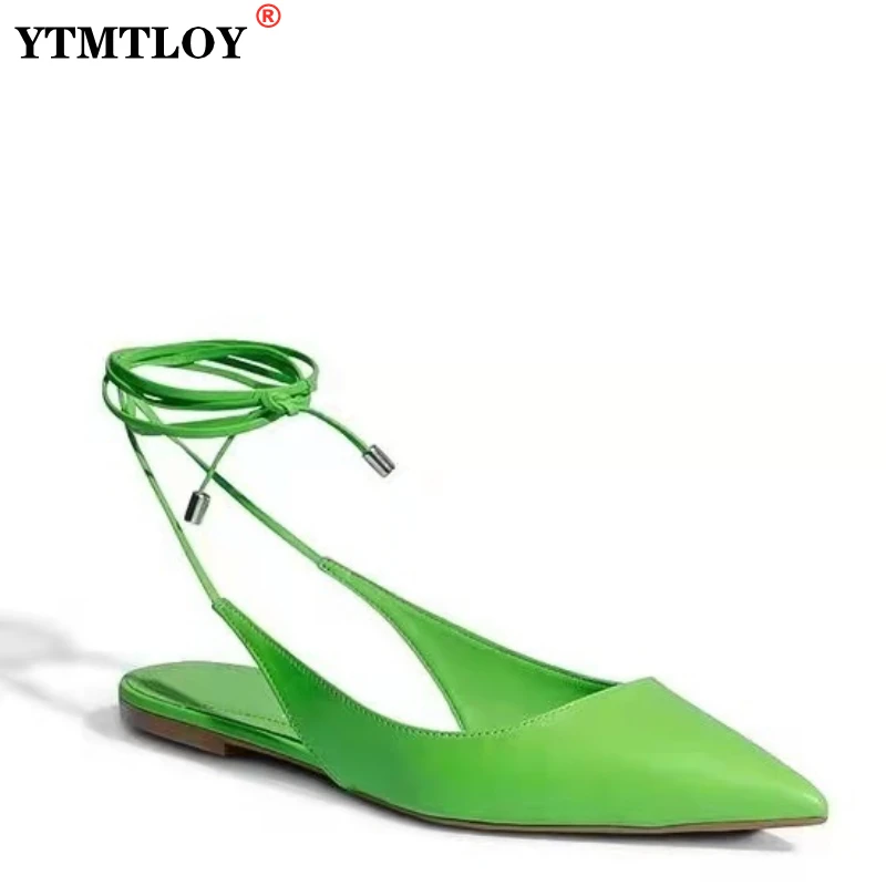 

New Brand Women Slingback Sandals Thin Slip on Mules Pointed Toe Shallow Dress Shoes Casual Muje Slippers Flat Slide