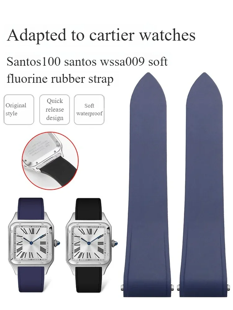 Фторкаучуковый ремешок для часов Adapt Santos Medium Original Quick Release резиновый мужской 21 мм